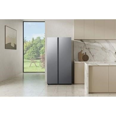 Dark Gray Samsung Series 6 659 Litre Side-By-Side American Fridge Freezer - Silver