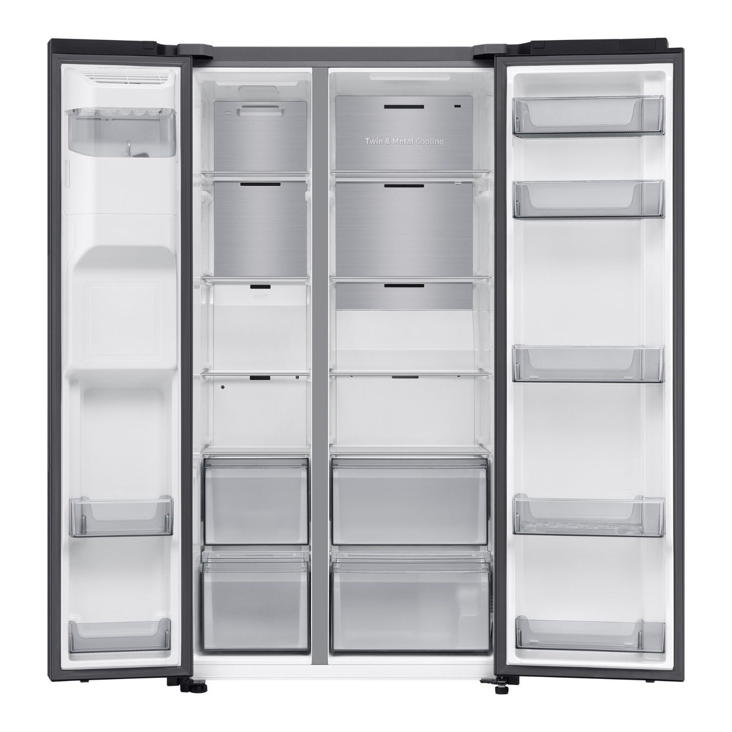 Light Gray Samsung Series 7 634 Litre Side-By-Side American Fridge Freezer - Black