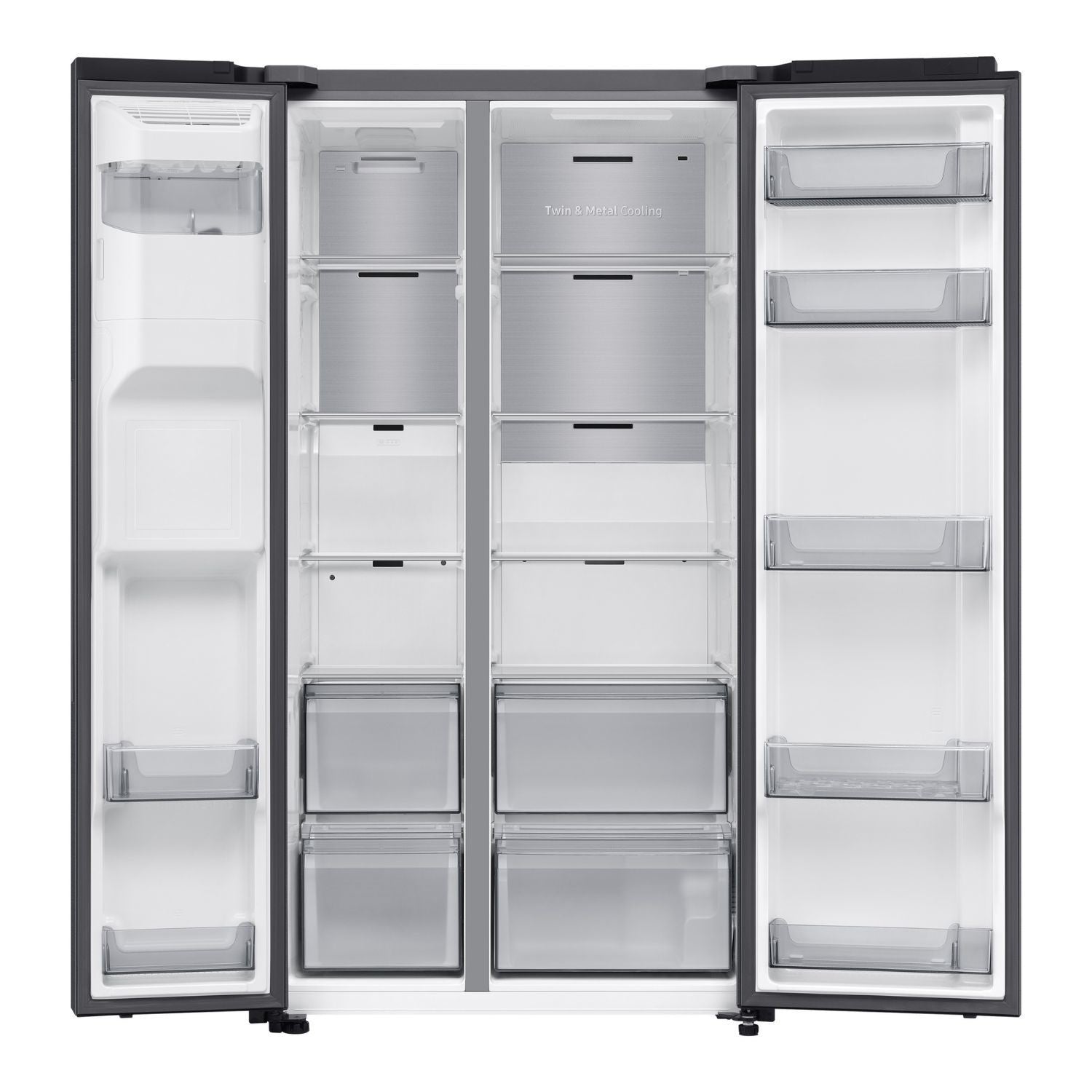 Light Gray Samsung Series 7 634 Litre Side-By-Side American Fridge Freezer - Black