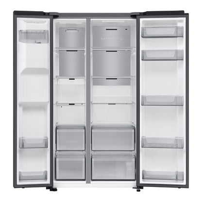 Light Gray Samsung Series 7 634 Litre Side-By-Side American Fridge Freezer - Black