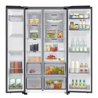 Light Gray Samsung Series 7 634 Litre Side-By-Side American Fridge Freezer - Black
