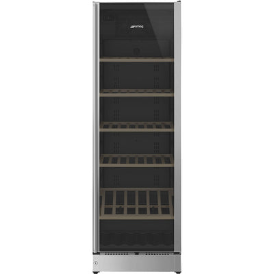 SMEG SCV115G 60cm Freestanding Classic Wine Cooler — Stainless Steel Right Hand Hinge