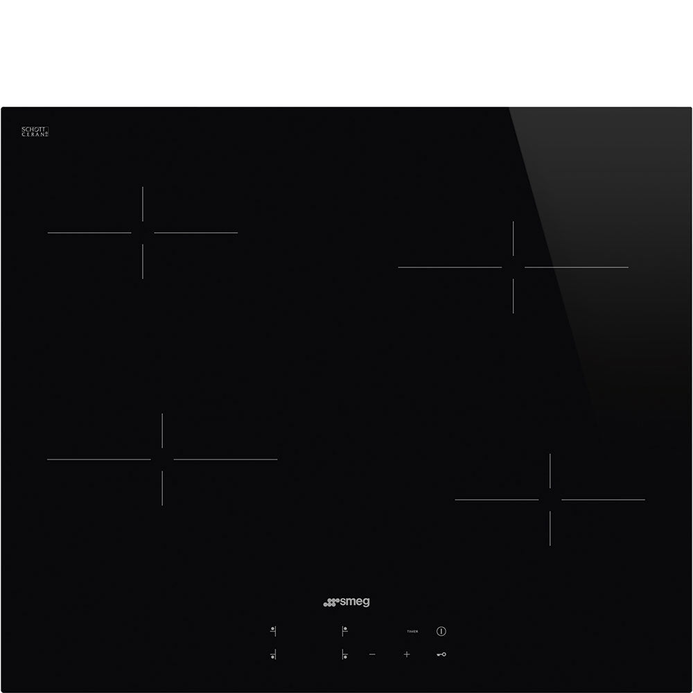 SMEG SE264TD1 60cm 4-Zone Ceramic Hob Black Glass