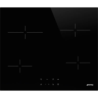 Smeg 60cm Four Zone Ceramic Hob - Black Glass