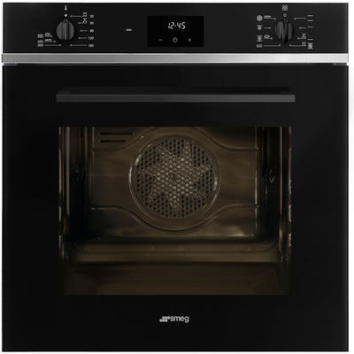 Smeg Cucina 60cm Built-In Multifunction Oven - Black Glass