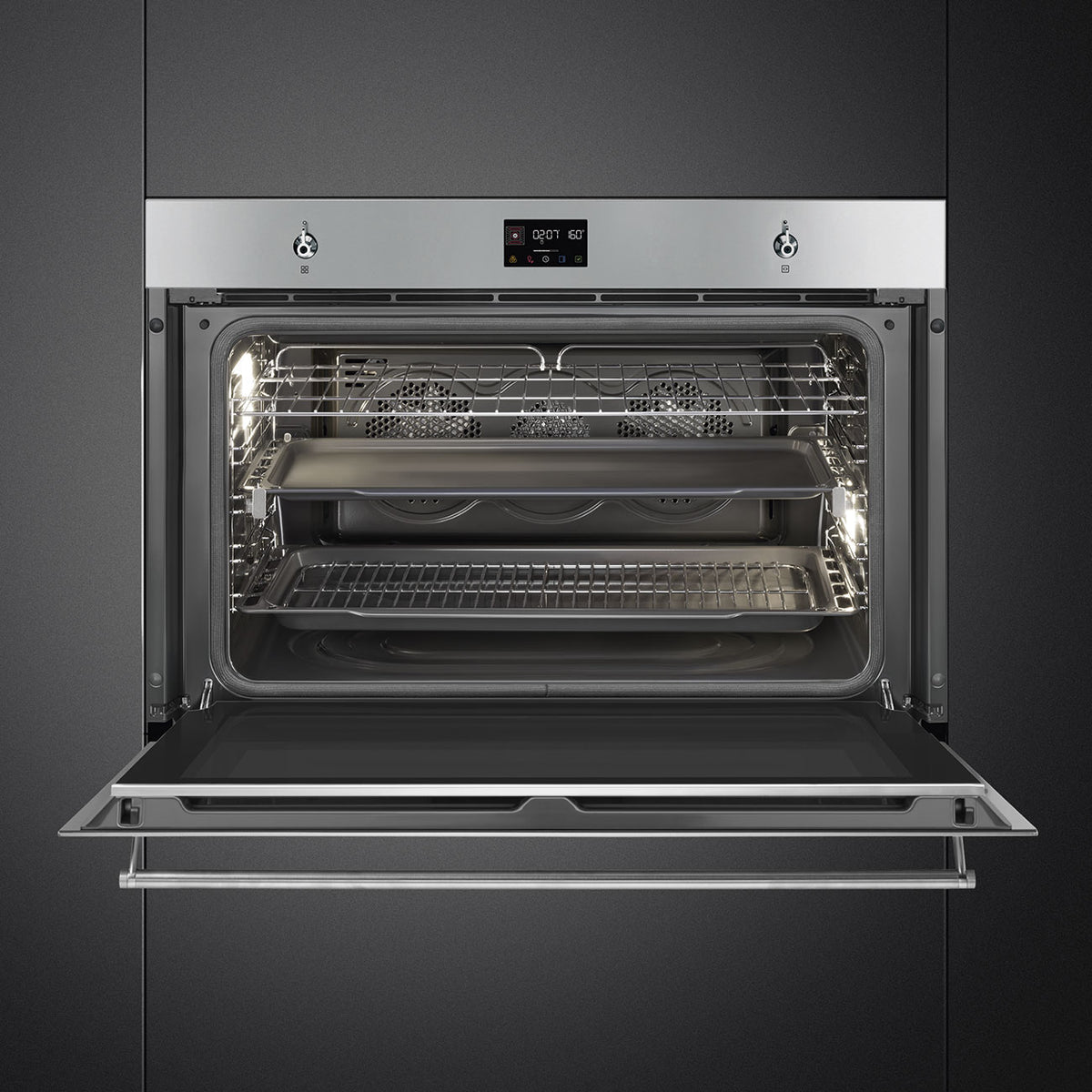 Smeg 90cm Statement Kitchen Bundle — Pyrolytic Oven, Induction Hob & Angled Hood