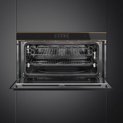 Smeg Dolce Stil Novo 90cm Built-In Pyrolytic Oven - Black with Copper Trim