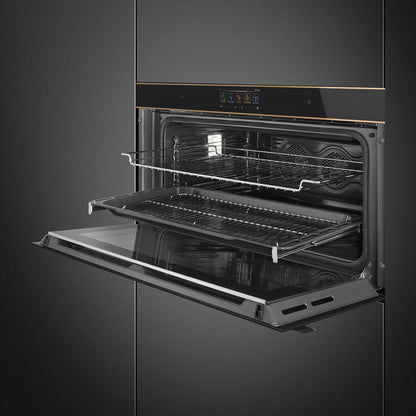 Smeg Dolce Stil Novo 90cm Built-In Pyrolytic Oven - Black with Copper Trim