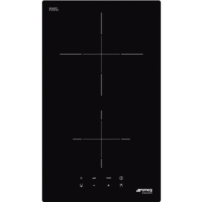 Smeg Classic 30cm Two Zone Induction Domino Hob - Black Glass