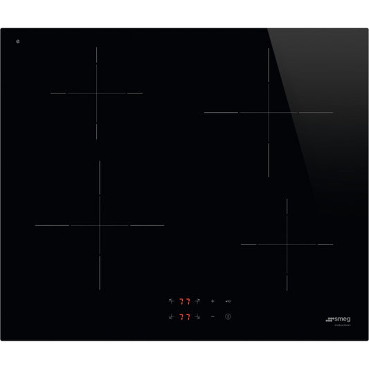 Black SMEG Hob, Induction, Touch Control, Straight Edge Glass