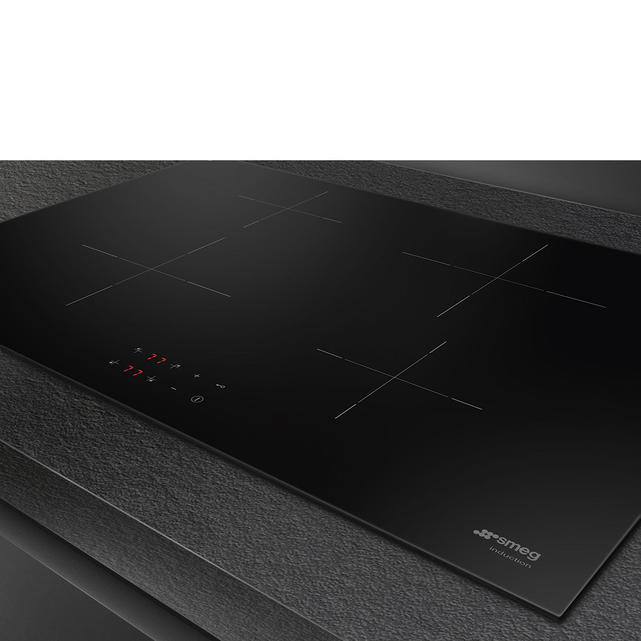 Smeg Classic 75cm Four Zone Induction Hob - Black Glass - Core Appliances
