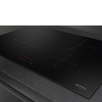 Smeg Classic 75cm Four Zone Induction Hob - Black Glass - Core Appliances