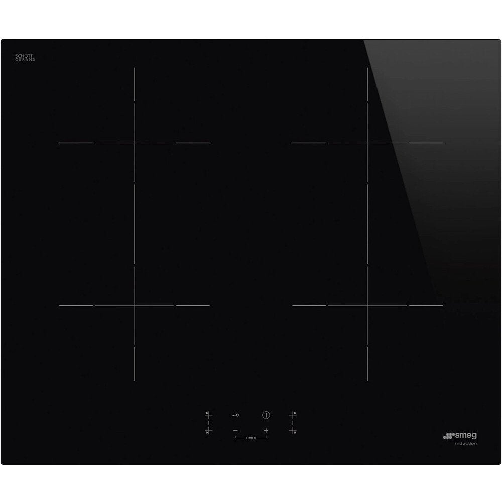 Black SMEG Induction Hob, Touch Control, 600 mm