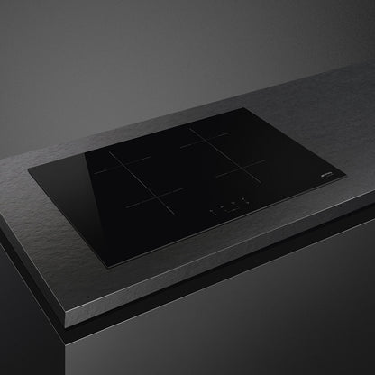 Smeg Classic 75cm Four Zone Induction Hob with Slider Controls - Black Glass - Core Appliances