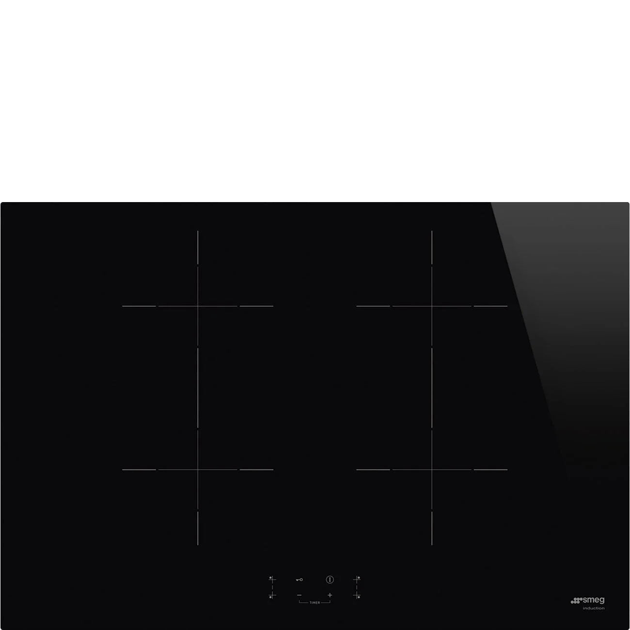 Black SMEG Induction Hob, Slider Touch Control, 750 mm
