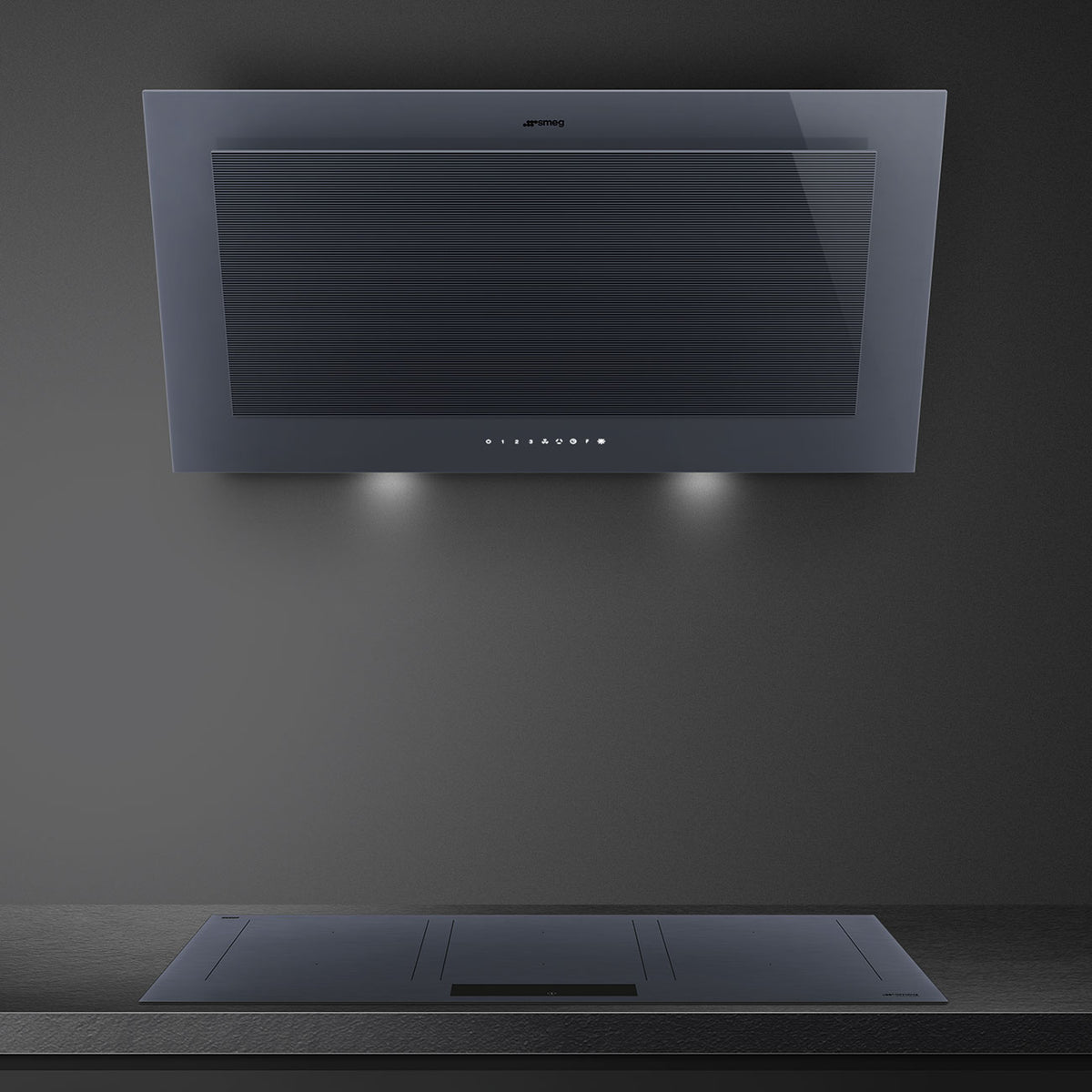 Smeg Linea 90cm Five Zone Induction Hob - Neptune Grey Glass - Core Appliances