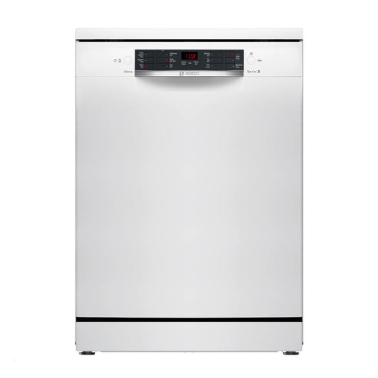 Light Gray Bosch Series 2 Freestanding Dishwasher - VarioSpeed Plus White