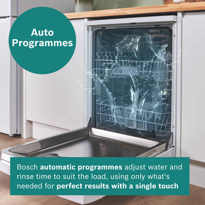 Dark Slate Gray Bosch Series 2 Freestanding Dishwasher - VarioSpeed Plus White