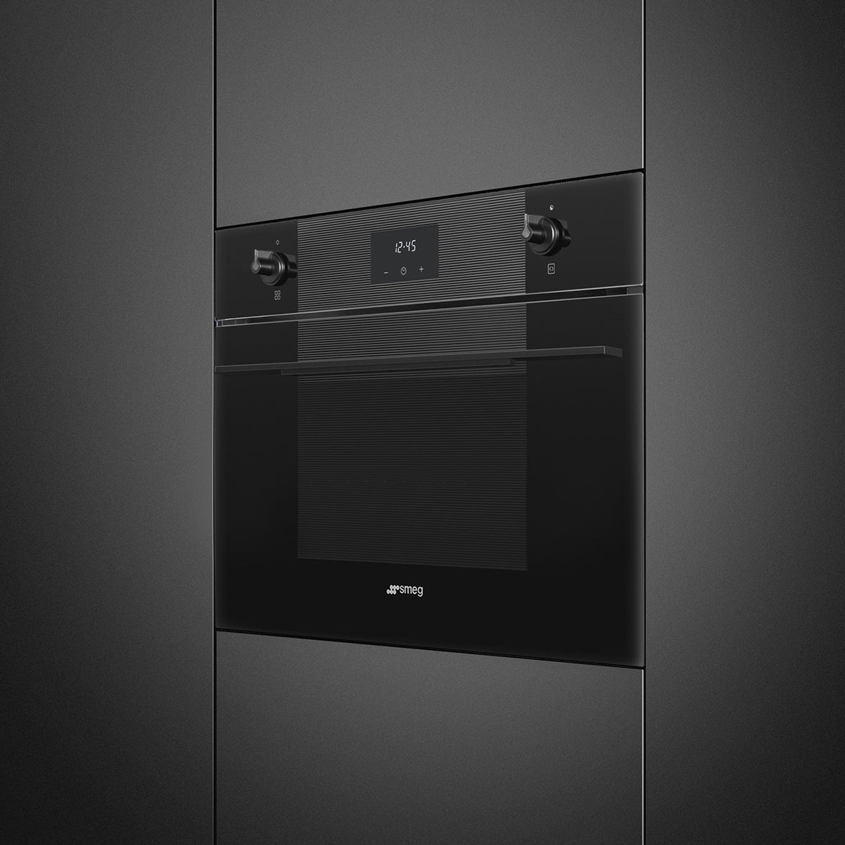 Smeg Linea 45cm Compact Combination Microwave Oven - Black