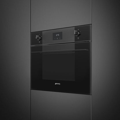 Smeg Linea 45cm Compact Combination Microwave Oven - Black