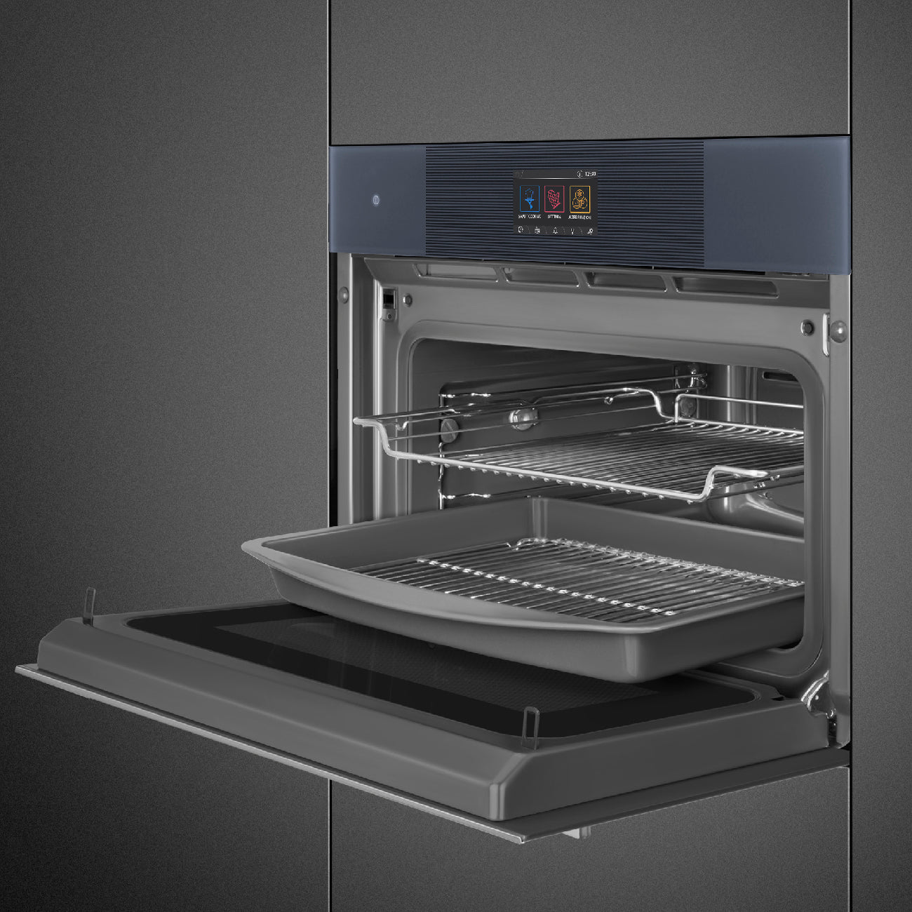 Smeg Linea 45cm Galileo Omnichef Compact Steam Oven - Neptune Grey