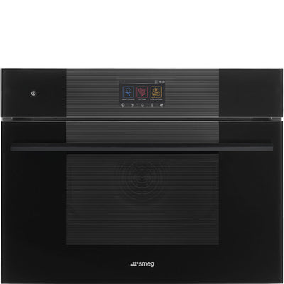 Smeg Linea 45cm Galileo Speedwave Compact Combi Oven - Black