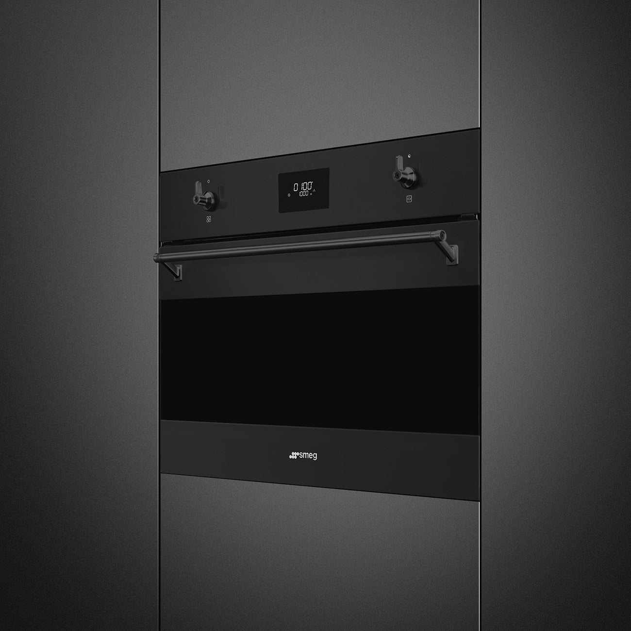 Smeg Classic 45cm Built-In Compact Combination Oven - Matt Black - Core Appliances