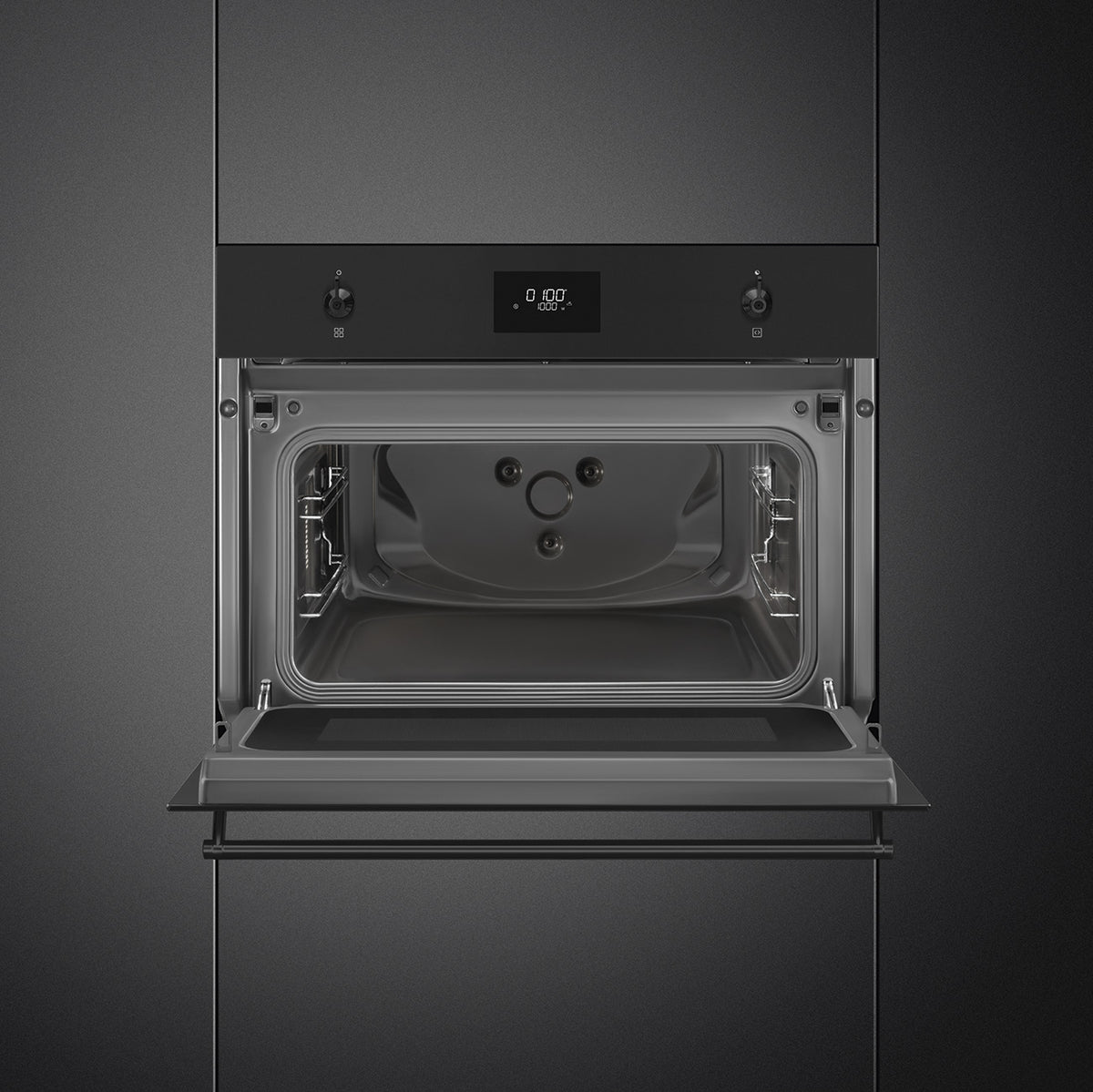 Smeg Classic 45cm Built-In Compact Combination Oven - Matt Black - Core Appliances