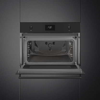 Smeg Classic 45cm Built-In Compact Combination Oven - Matt Black - Core Appliances