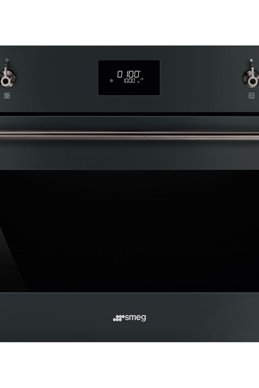 Black SMEG Classic Microwave Oven, with Grill, Compact