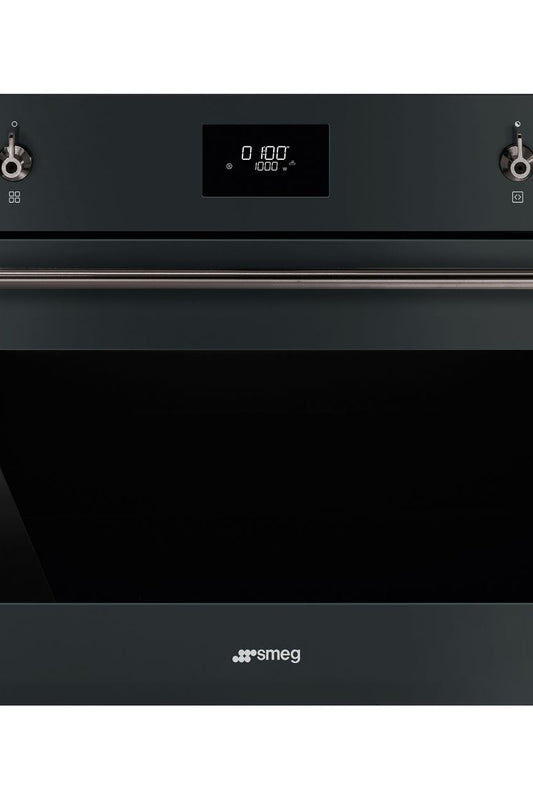 Black SMEG Classic Microwave Oven, with Grill, Compact