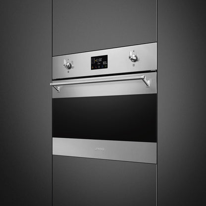 Smeg Classic 45cm Built-In Compact Combination Microwave Oven - Stainless Steel - Core Appliances
