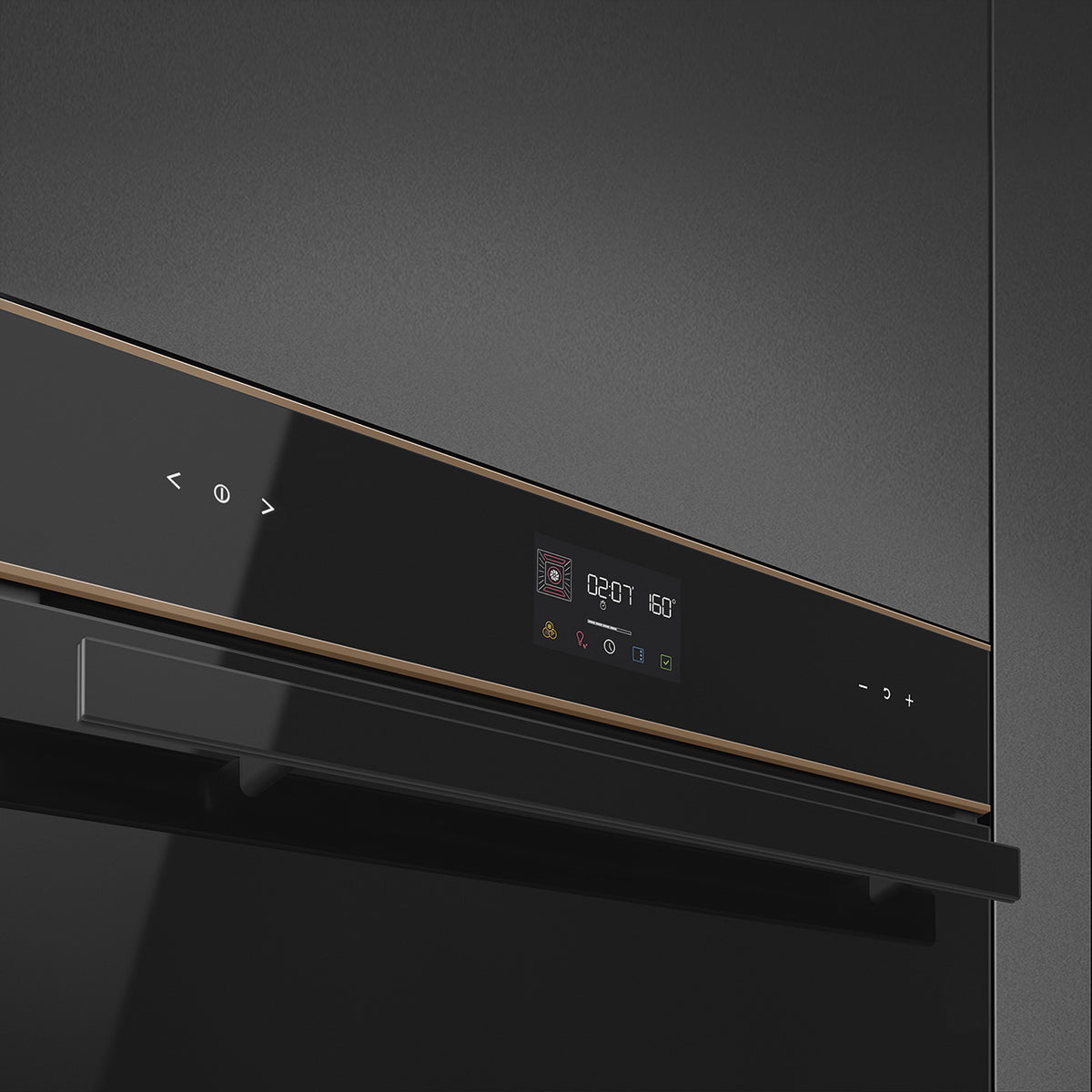 Smeg Dolce Stil Novo 45cm Galileo Speedwave Compact Combi Oven - Black with Copper Trim
