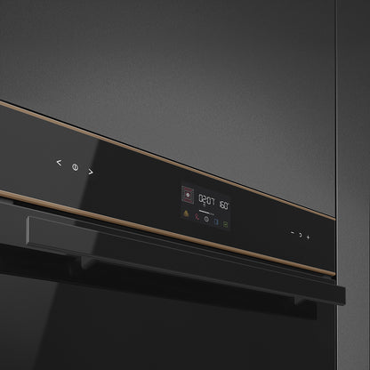 Smeg Dolce Stil Novo 45cm Galileo Speedwave Compact Combi Oven - Black with Copper Trim