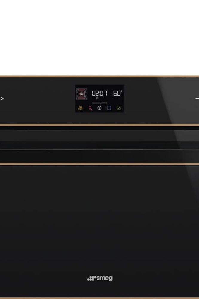 Black SMEG Dolce Stil Novo Galileo Traditional Pyro Oven