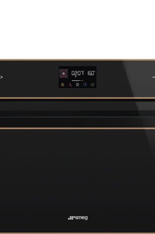 Black SMEG Dolce Stil Novo Galileo Traditional Pyro Oven