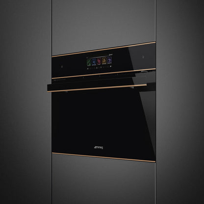 Smeg Dolce Stil Novo 45cm Galileo Omnichef Compact Steam Oven - Black with Copper Trim