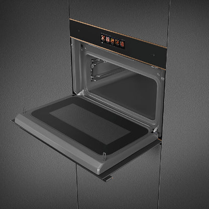 Smeg Dolce Stil Novo 45cm Galileo Omnichef Compact Steam Oven - Black with Copper Trim