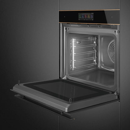 Smeg Dolce Stil Novo 60cm Galileo Omnichef Built-In Steam Oven - Black with Copper Trim