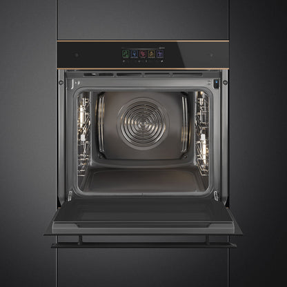 Smeg Dolce Stil Novo 60cm Pyrolytic SteamOne Built-In Oven - Black with Copper Trim