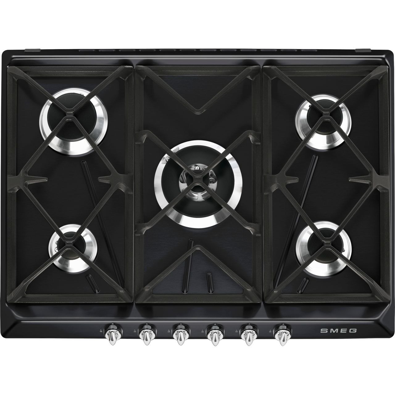 Dark Slate Gray SMEG Victoria Hob, Gas, 5 Burners, 690 mm