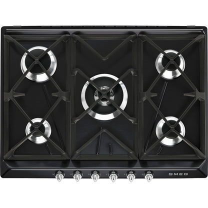 Dark Slate Gray SMEG Victoria Hob, Gas, 5 Burners, 690 mm