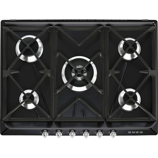 Dark Slate Gray SMEG Victoria Hob, Gas, 5 Burners, 690 mm