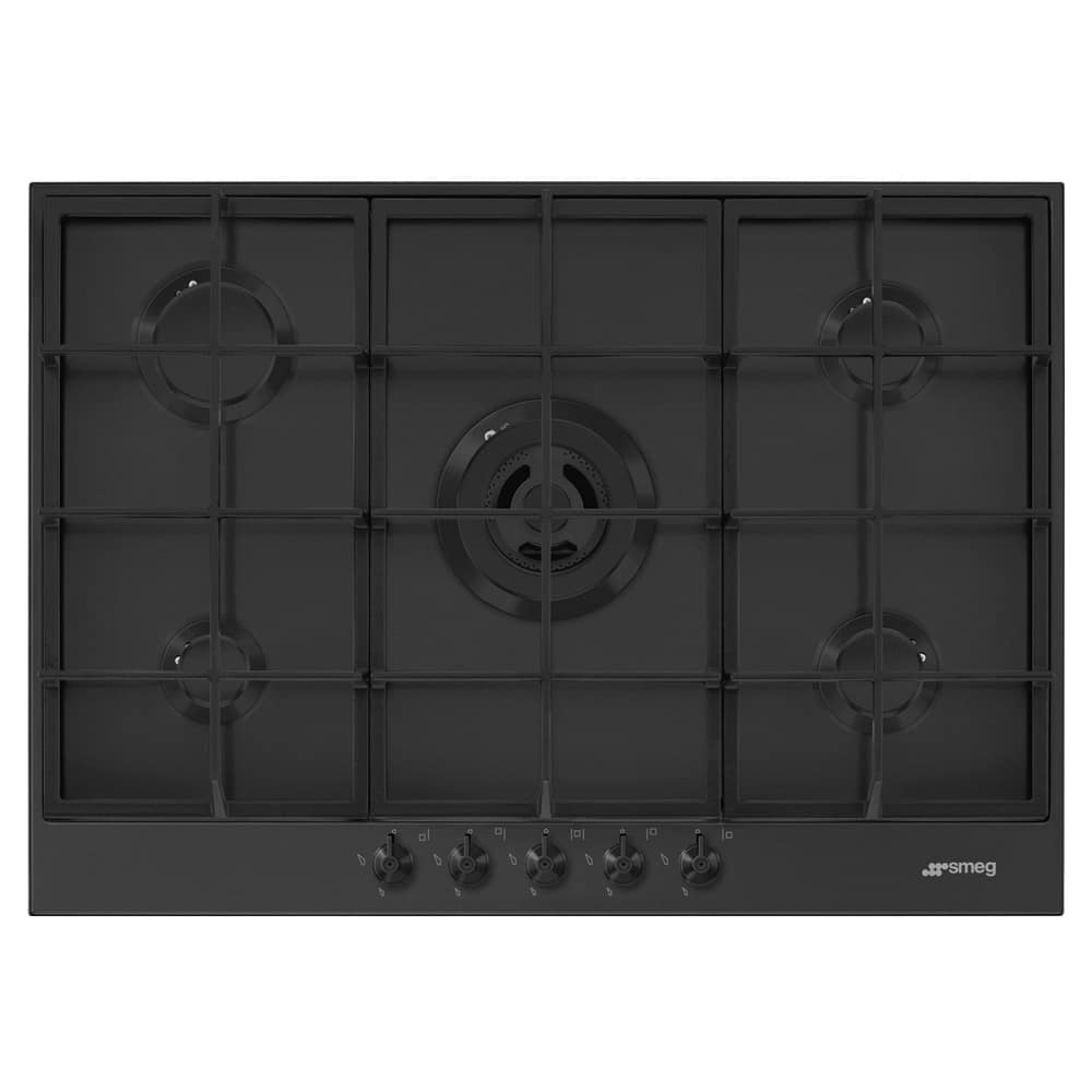 Dark Slate Gray SMEG Classic Hob, Gas, 725 mm, With Cast Iron Pan Stands