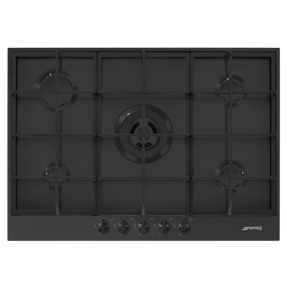 Dark Slate Gray SMEG Classic Hob, Gas, 725 mm, With Cast Iron Pan Stands