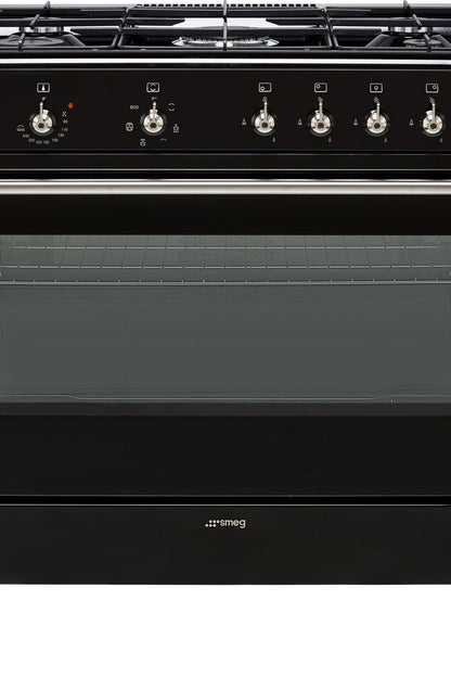 Black SMEG Concert Range Cooker, 900 mm