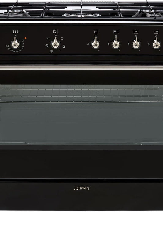 Black SMEG Concert Range Cooker, 900 mm