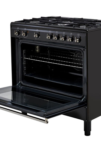 Black SMEG Concert Range Cooker, 900 mm
