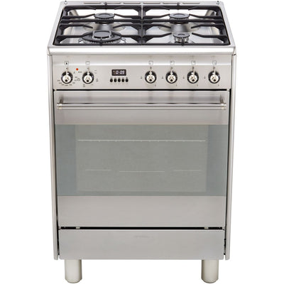 Smeg Concert 60cm Dual Fuel Range Cooker with Gas Hob - Stainless Steel