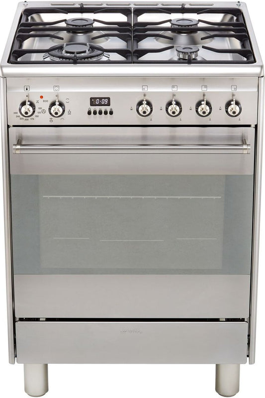 Dark Gray SMEG Concert Cooker, Gas, with Multifunction Oven, 7 Functions, 600 mm
